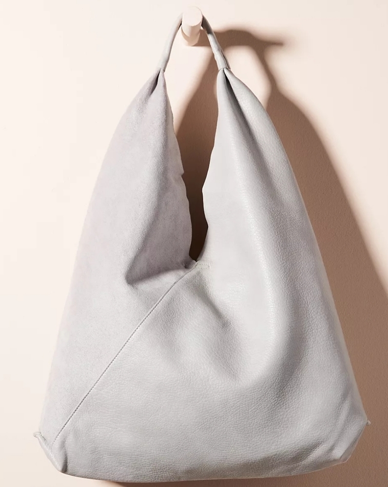 Anthropologie Slouchy Tote Bag - light grey